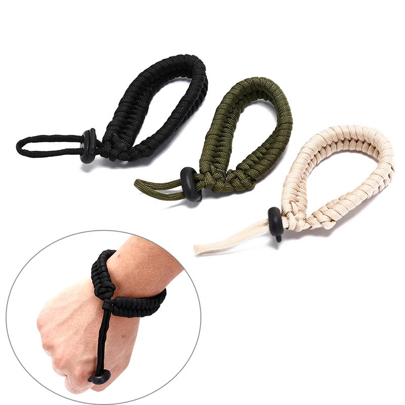 

1pc 23cm X 2cm Outdoor Camping Paracord Survival Bracelets With Metal Clasp Emergency Tool