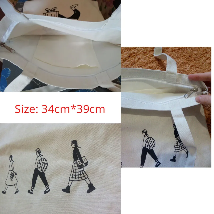 

Ladies Handbags Canvas Tote Bag Cotton Cloth Shoulder Shopper Bags for Women 2021 Eco Foldable Reusable Shopping Bags Grocery