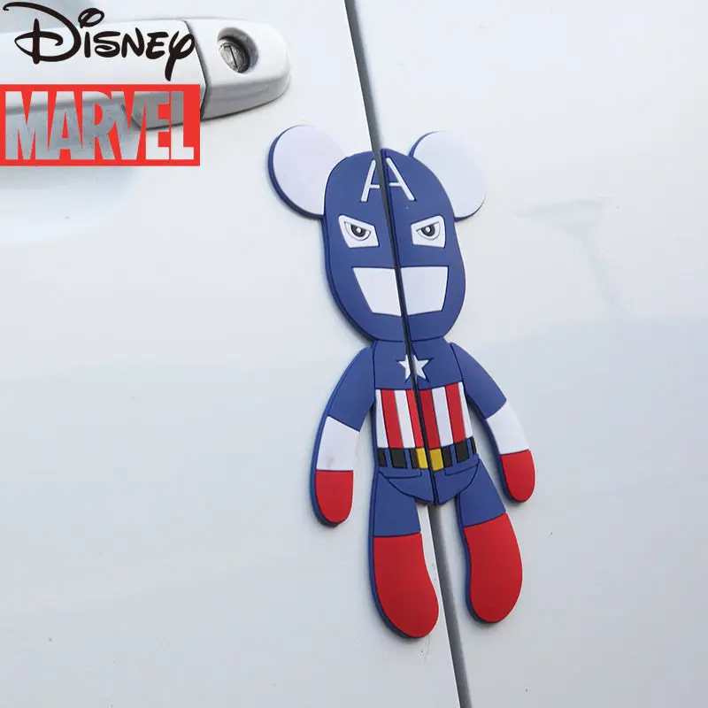 

Disney Marvel Captain America Door Collision Sticker Cute Rearview Mirror Anti-scratch Anti-scratch Strip Universal