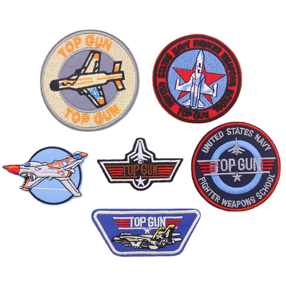 Вышитые тканевые нашивки с пистолетом из фильма Top Gun значки ВВС США аксессуары