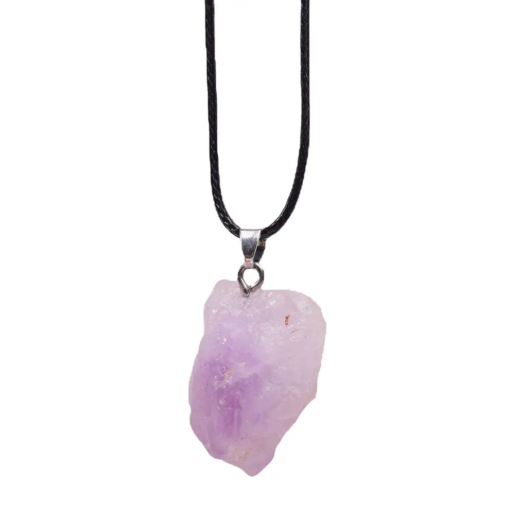 

Natural Brazilian Amethyst Original Stone Pendant Necklace Female Necklace Clavicle Chain Girl Party Jewelry Gift
