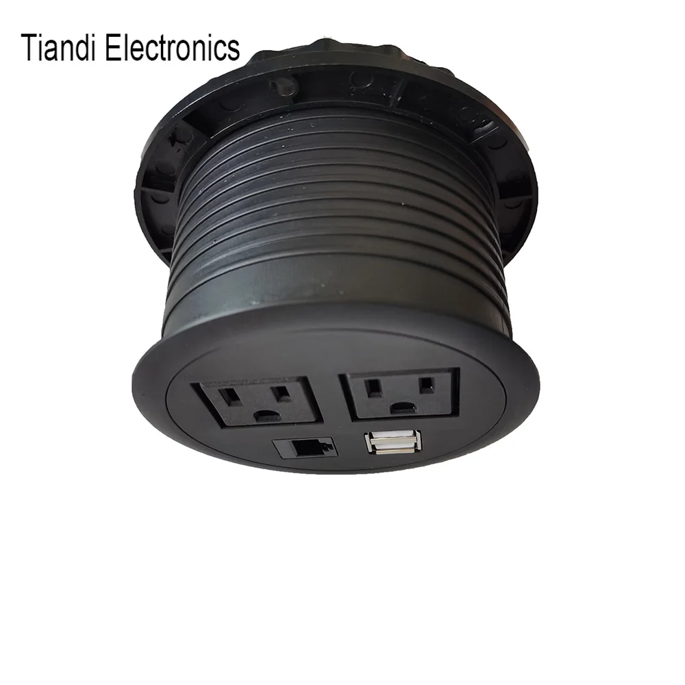 Удобный Круглый Мини Настольный Гнездо 2 бит питания стандарта США с маленькими