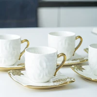 creative home ceramic coffee mugs and saucer european simple coffee cup set of 6 aesthetic cups esspreso koffie kopjes drinkware