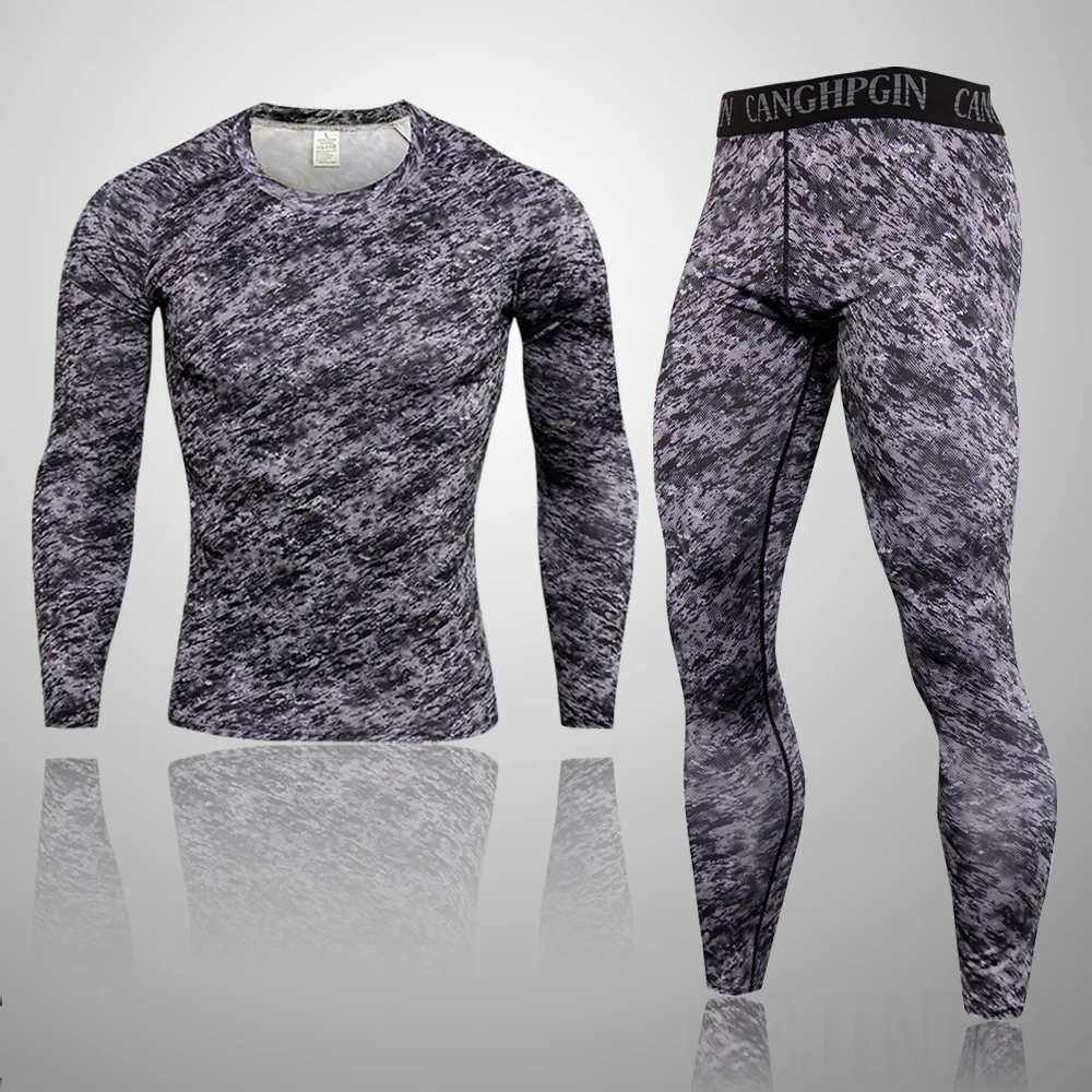 3pcs / set Mens Tracksuit Gym Fitness Compression Sport Suit Clothes Running Jogging Sportswear Exercise Workout Tights