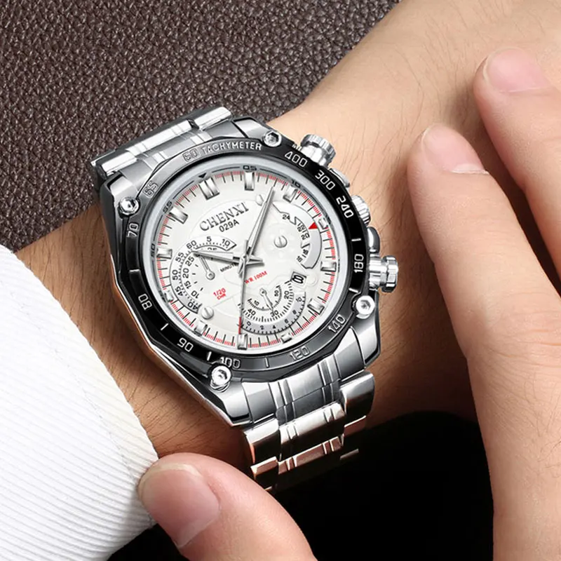 

CHENXI Mechanical Men Watches Top Brand Men's Stainless Steel Waterproof Analog Quartz Wristwatches Male Clock Relogio Masculino
