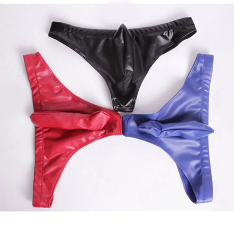 

MEISE Sexy Men PU Latex Shiny U Convex Briefs Sexy Lingerie G-string Gay Latex Low Rise Micro Mini Bikini Gay Wear Plus Size F24
