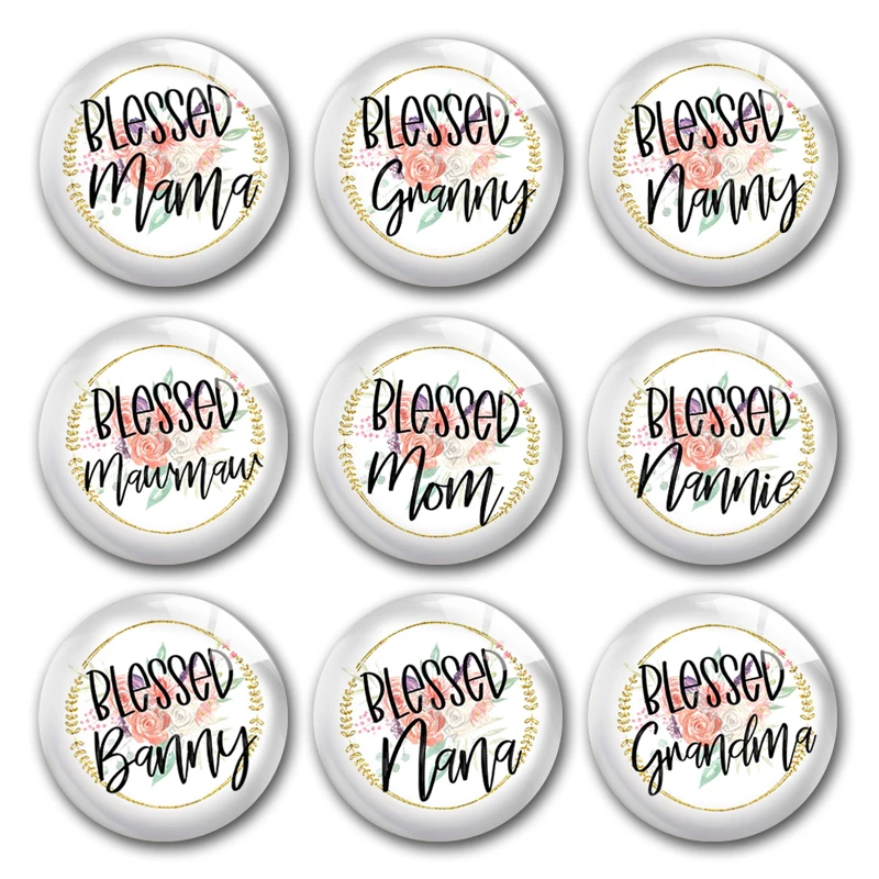 

Ручная работа День благодарения благословная семья мама Бана круглая фотография стеклянные кабошоны демонстрация с плоской спинкой DIY Изг...