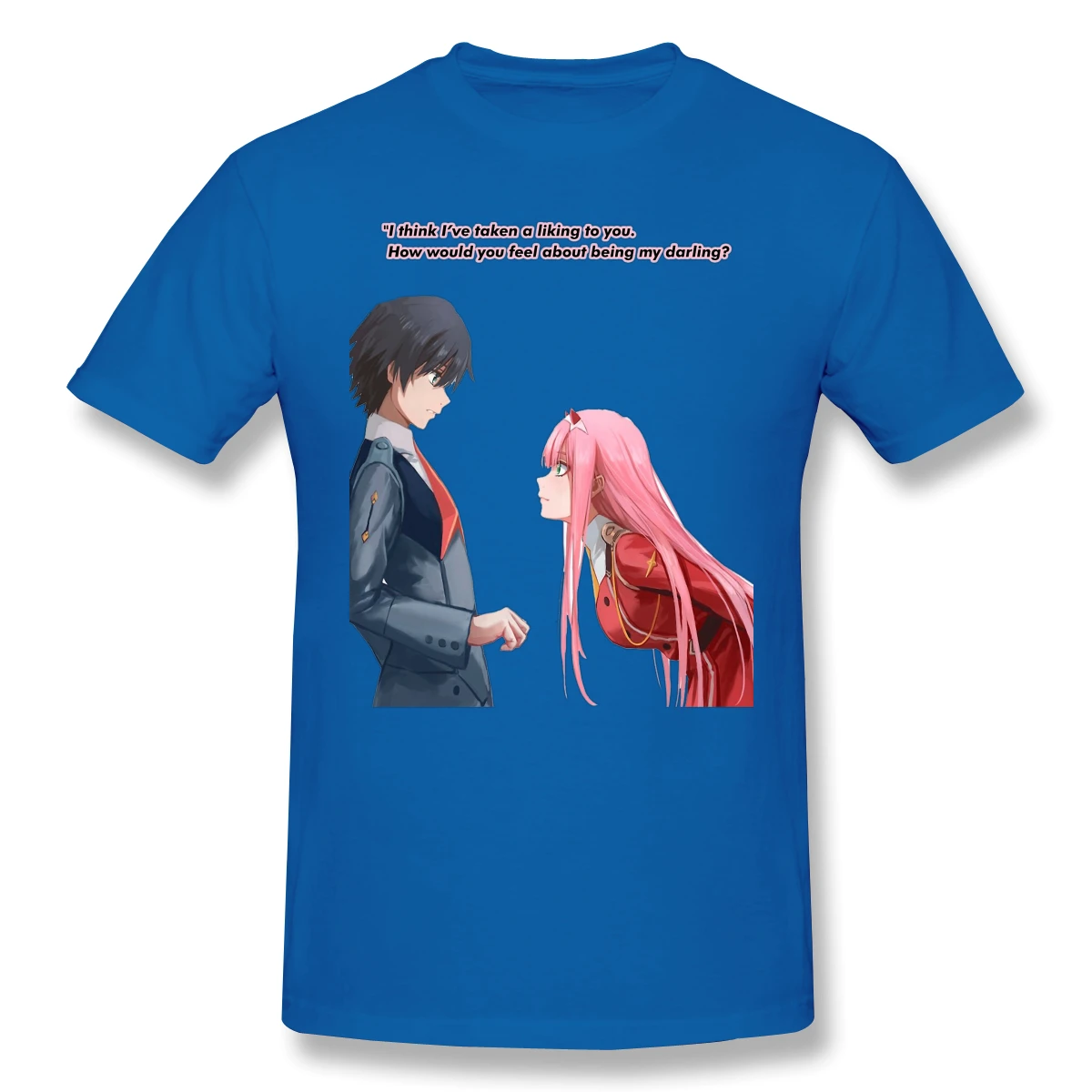 

Darling In The Franxx 2021 New Arrival T-Shirt Hiro & Zero Two Crewneck Cotton for Men