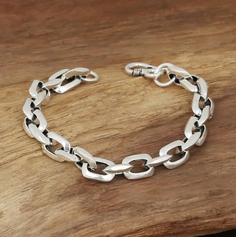 

Серебро 925 пробы, мужская мода, квадратная цепочка, браслет S925