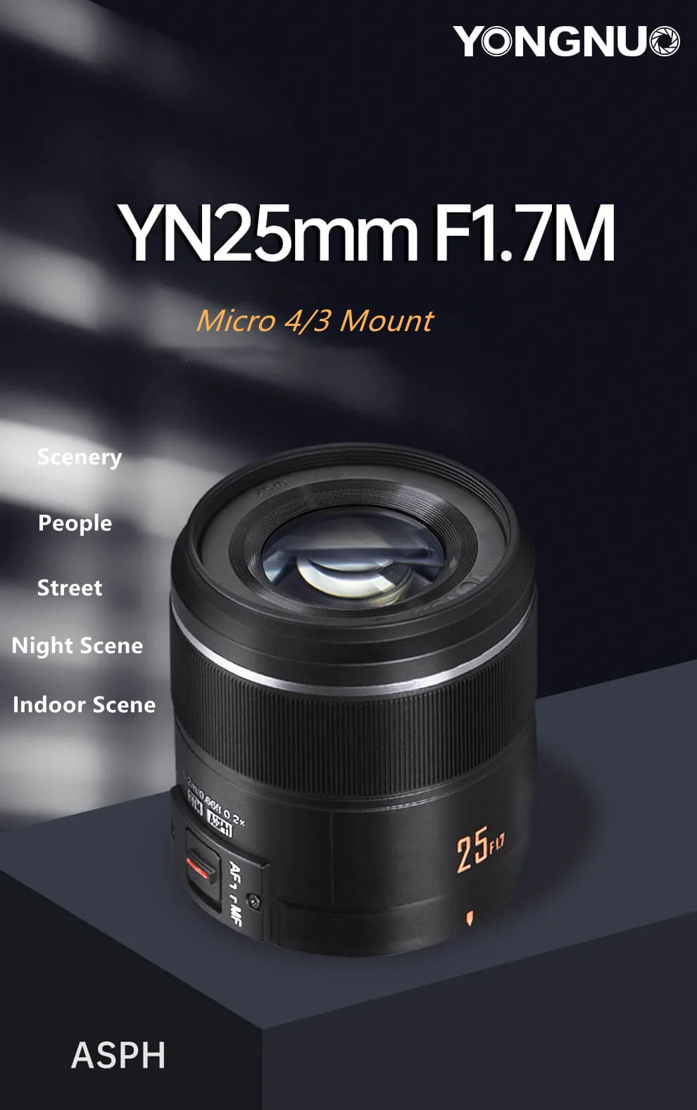 Новый объектив YONGNUO yn25 мм F1.7M с большой апертурой AF/MF стандартный основной для
