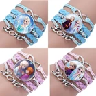 Детский мультяшный Браслет Принцесса Диснея, милый браслет Холодное сердце Эльзы, подарок для девочки, аксессуары для одежды, браслет, детское украшение для макияжа