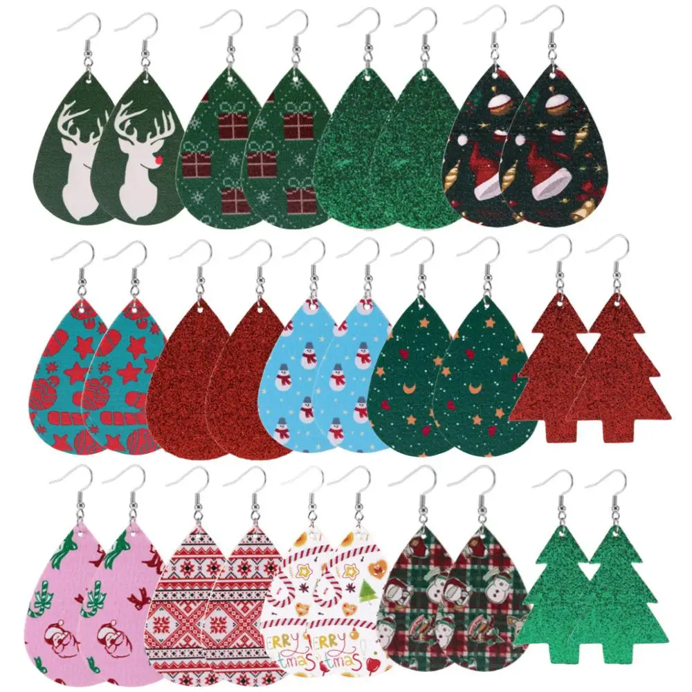 2019 новые серьги в европейском и американском стиле рождественские кожаные форме