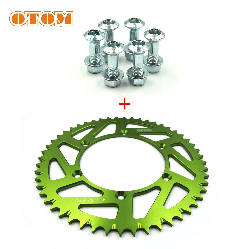 

OTOM Motorcycle 52T Rear Sprocket-A1 7075 Aluminum The Green Latest Style For KAWASAKI KX125 250 500 KDX200 KXF KLX250 Motocross