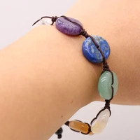 new natural stone bead bracelets adjustable seven chakras stone bracelet charms for women jewerly accessories gift 16x16mm