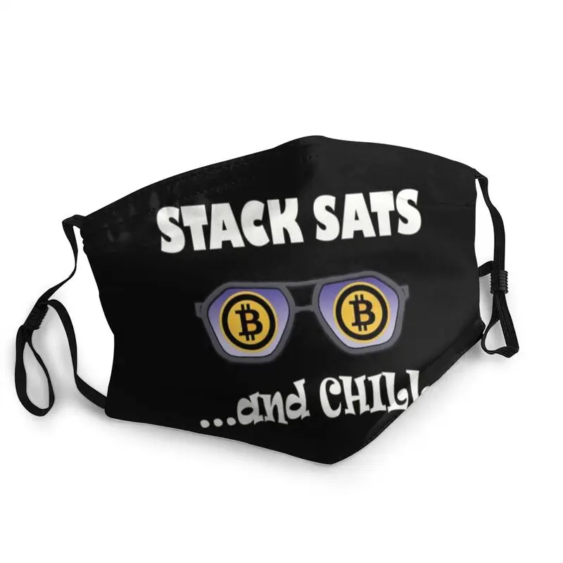 

Stack Sats And Chill Face Mask Adult Anti Haze Bitcoin currency Mask Protection Respirator Washable Mouth Muffle