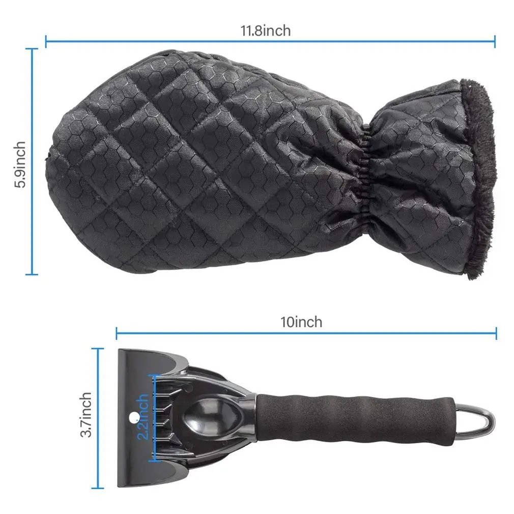 

Ice Scraper And Glove Vehicles Window Glass Windshield Cleaning Tool Winter Accessory Waterproof Glove Ice Snow Remover