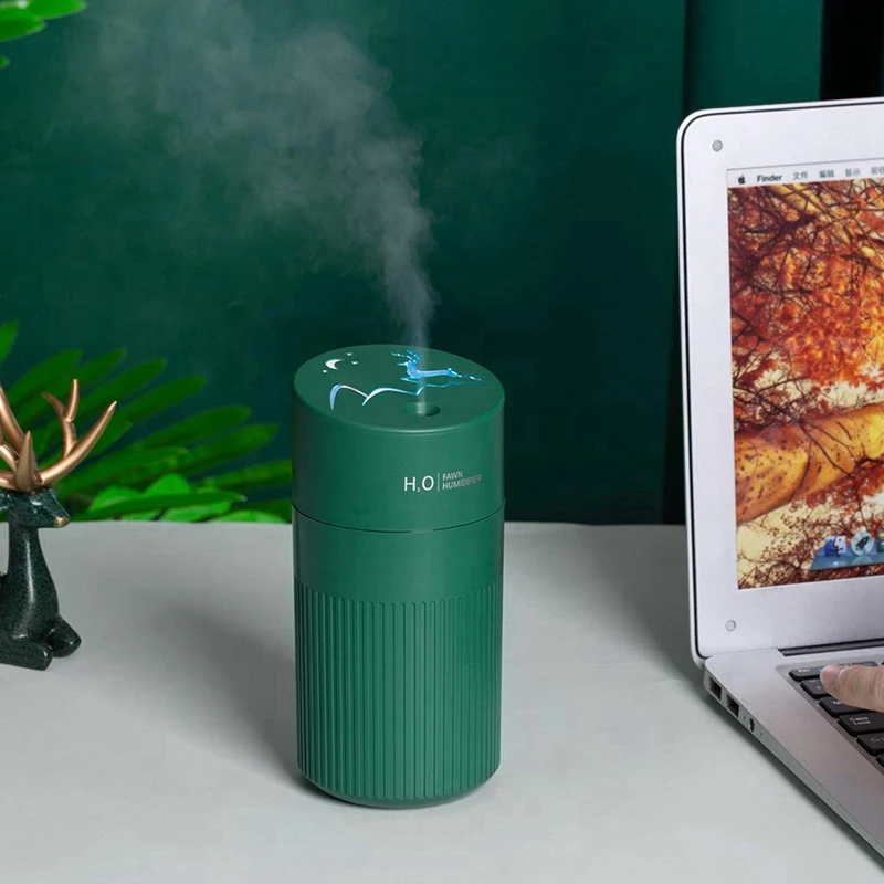 

420Ml Large-Capacity Deer Humidifier with Night Light, Portable Car USB Air Purifier, Ultra-Quiet Humidifier