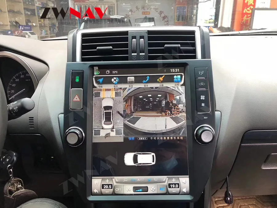 Автомобильный мультимедийный плеер tesla style Vertical screen на Android 9.0 для Toyota Land Cruiser Prado 150 2014-2017 годов.