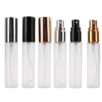 1pcslot 5ml 10ml portable glass refillable perfume bottle with aluminum atomizer empty parfum case for traveler