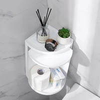 360 degree rotating bathroom organizer shelf wall mounted shampoo cosmetic storage rack household kitchen bathroom accessories