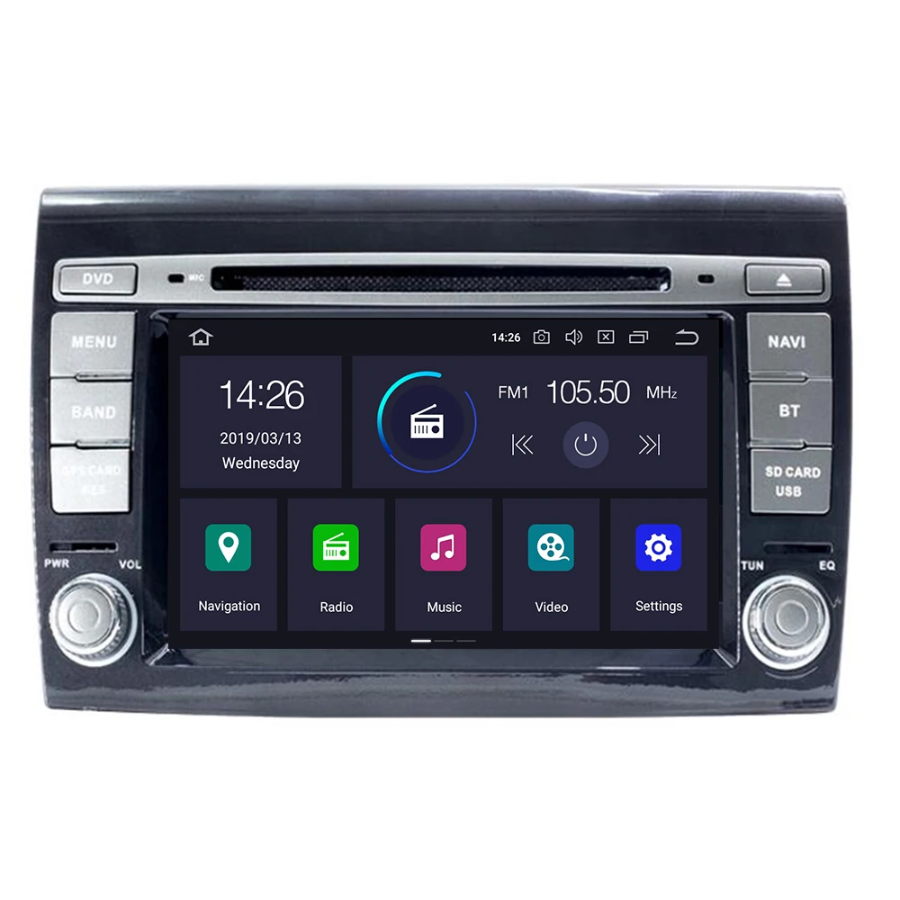 Автомобильный мультимедийный плеер Android 10 4 + 64G GPS 2 Din стерео система для Fiat/Bravo
