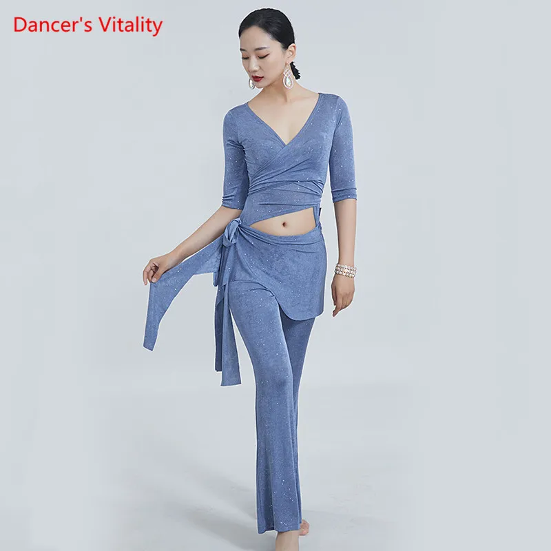 

Комбинезон женский для танца живота, с V-образным вырезом и полурукавами