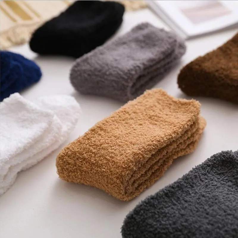 

Coral Fleece Socks Color Plush Socks Floor Socks Thick Casual Men Socks Warm Winter