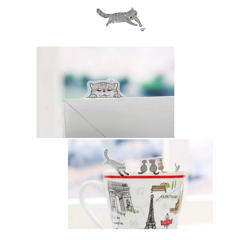

6pcs/lot Cat Stickers Cute PVC Clear Stickers Water Resistant Kawaii Cartoon Anime Decor Korean Stationery Scrapbook Stickers