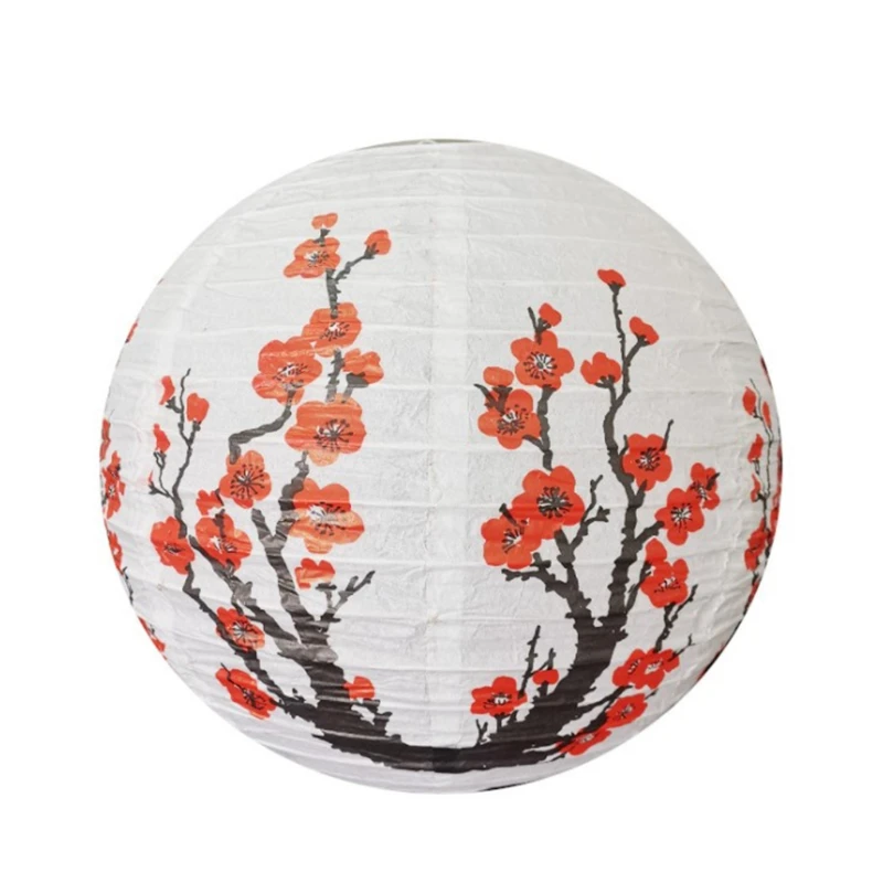 5 шт. Китайский Японский цветок сливы печать бумажный фонарь круглый подвесной