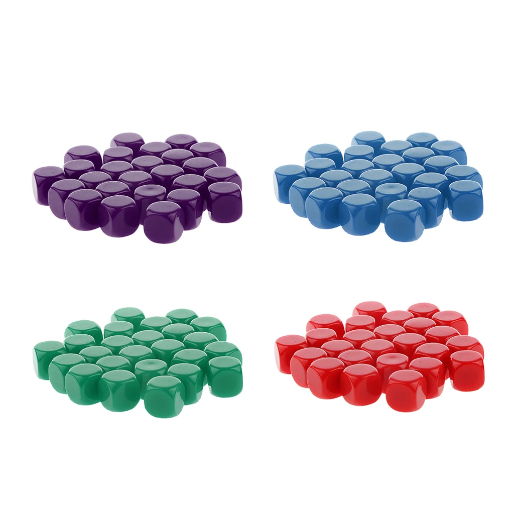4X25 шт. пустые шестисторонние D6 игральные кости D &amp ролевые кубики с подсчетом для