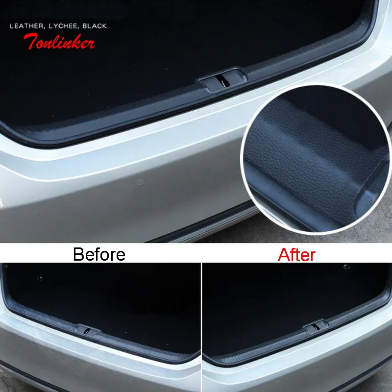 

Tonlinker Interior Car Trunk Edge Anti-Dirty Sticker For LEXUS ES200 260 300H 2018-21 Car Styling 1 PCS PU Leather Cover Sticker