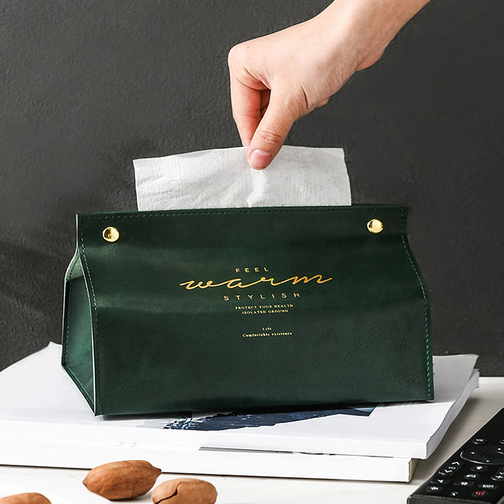 Кожаная Коробка для салфеток держатель туалетной бумаги стильный органайзер