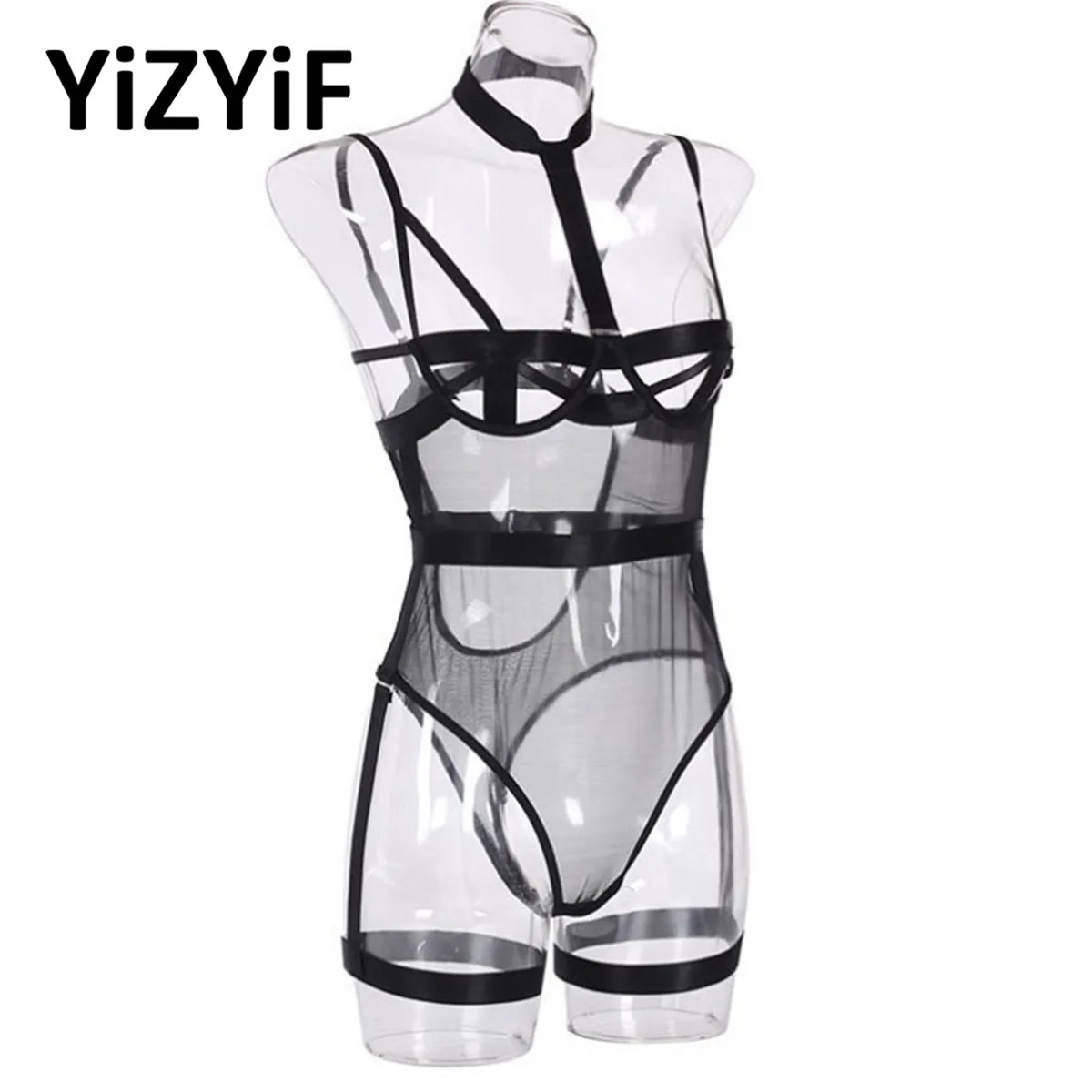 

Женское сексуальное порно Боди Нижнее белье чувственное прозрачное Сетчатое Экзотические костюмы с лямкой на шее ажурное ночное белье Клу...