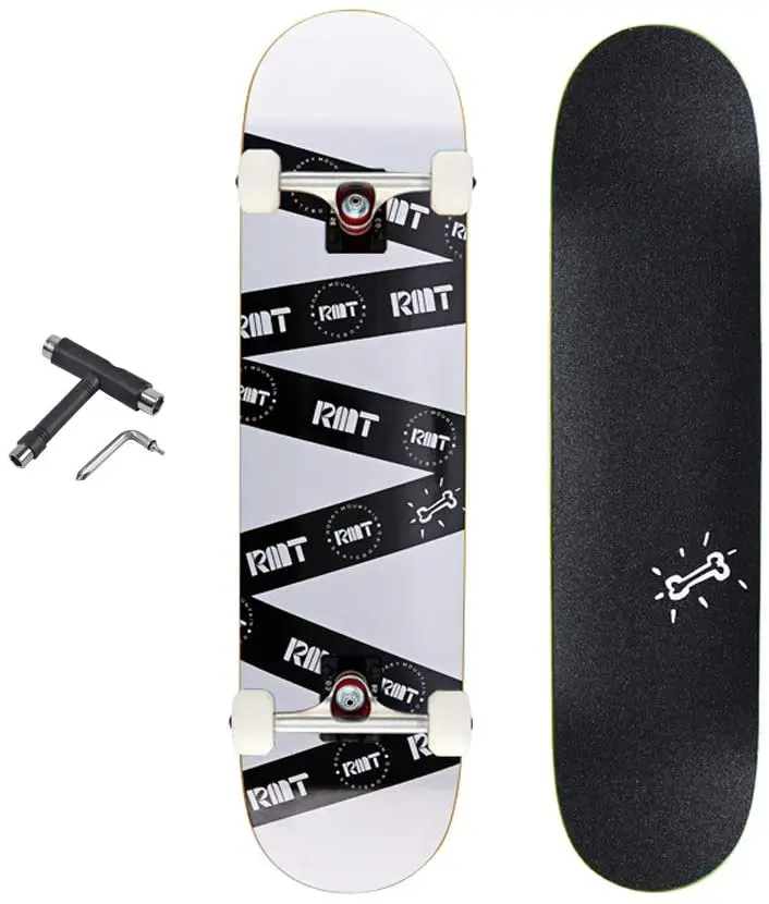 

31"x7.4" Skateboards for Teens Kids,7 Layer Canadian Maple Double Kick Deck Concave Cruiser Skate Board with Tool