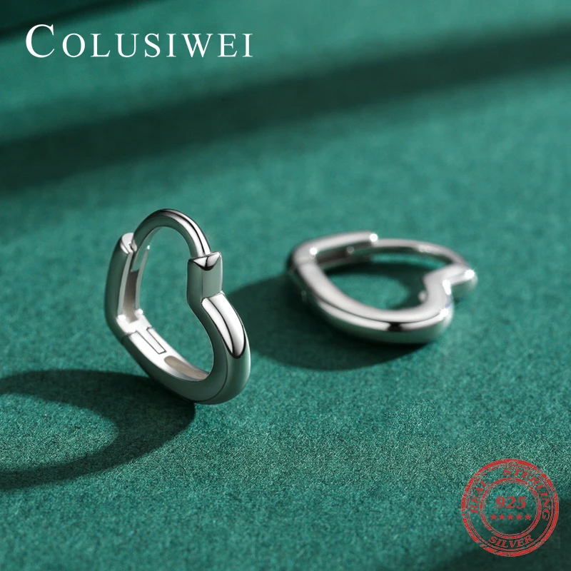 

Colusiwei Romantic 925 Sterling Silver Hollow Heart Hoop Earring Punk Small Love Earring for Women Girl Jewelry Valentine's Gift