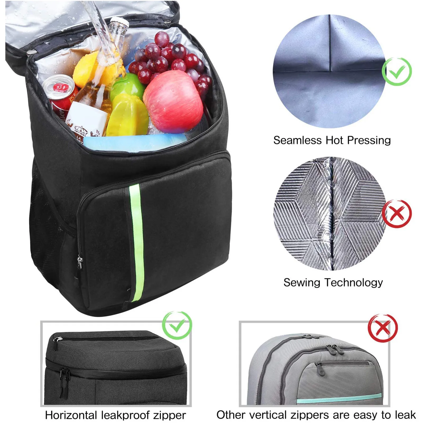 Портативная вместительная крутая теплая изолированная сумка герметичный рюкзак