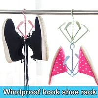 plastic shoes hanger double hooks drying rack 5pcs outdoor windproof hanging shoes rack balcony drying shoes rack f2