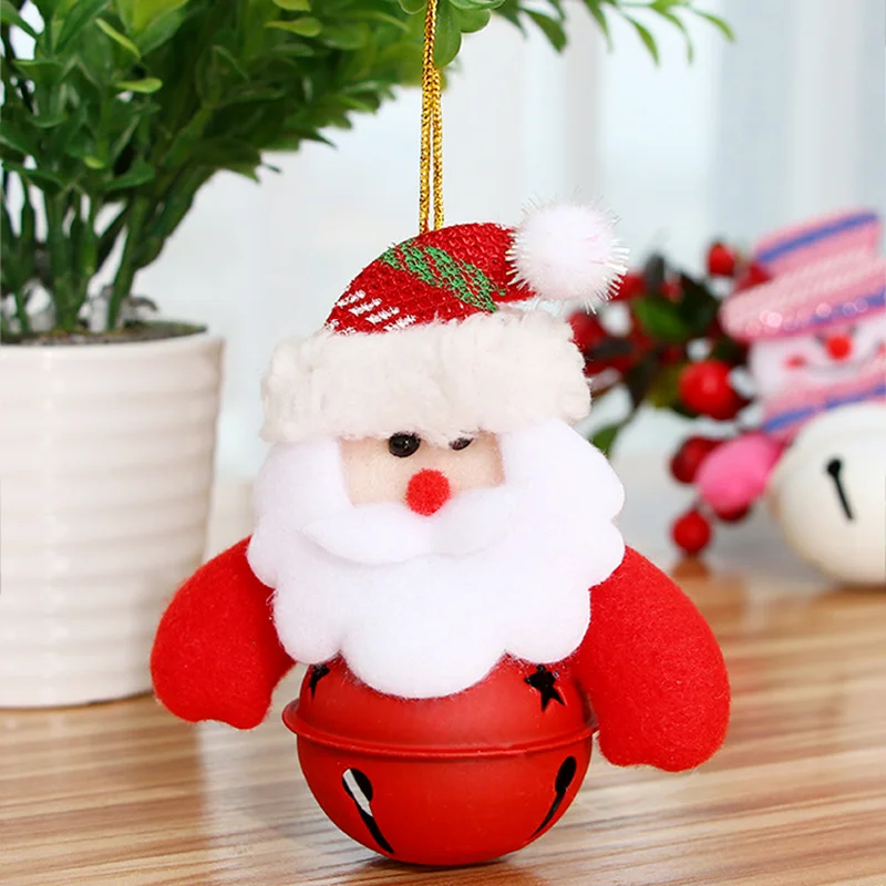 

Christmas Tree Decoration Bell Pendant Santa Clause Bear Snowman Landyard for Keys