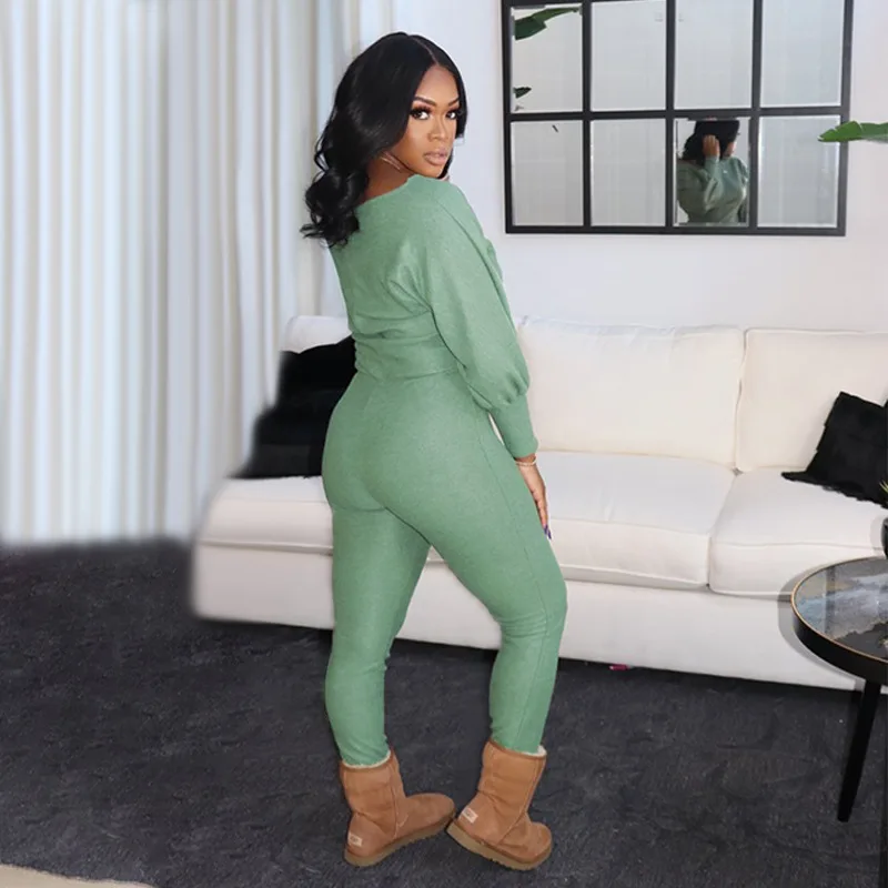 

Echoine Solid Lantern Sleeve Off Shoulder Sexy Jumpsuit Women Drawsting Waist Romper elegant Sport Wear Casual Overalls New