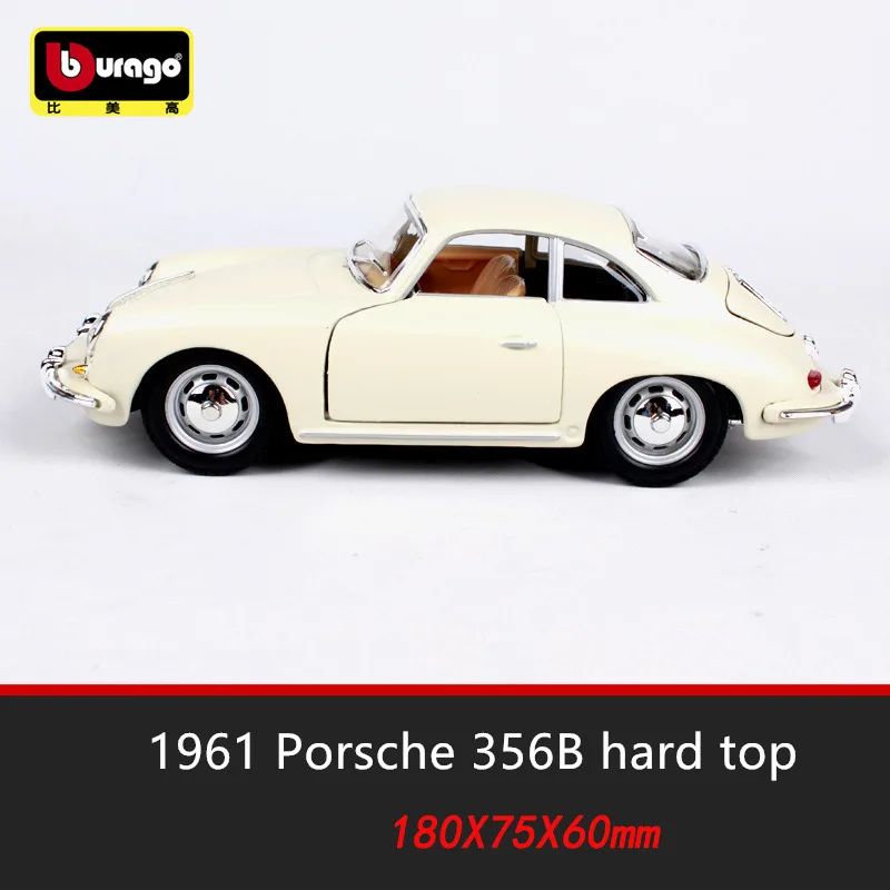 Bburago 1:24 1961 Porsche 356B модель автомобиля из конвертируемого сплава Моделирование