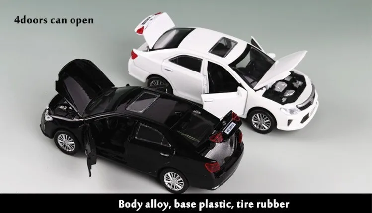 1/32 Toyota Camry, металлическая модель автомобиля, литая под давлением модель автомобиля, Игрушечная модель автомобиля со звуком, светильник, игрушки для детей