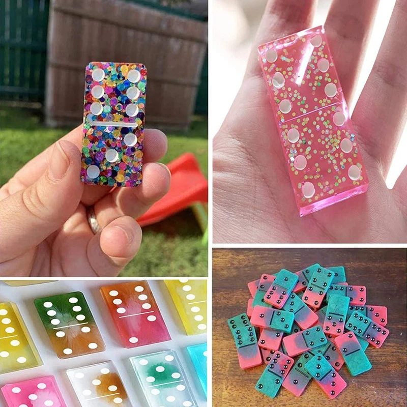 

28 Cavities Shiny Dominos Silicone Mould Handmade Non-Deformable DIY Chocolate Soap Fondant Cake Mold Kitchen Decorating Tools