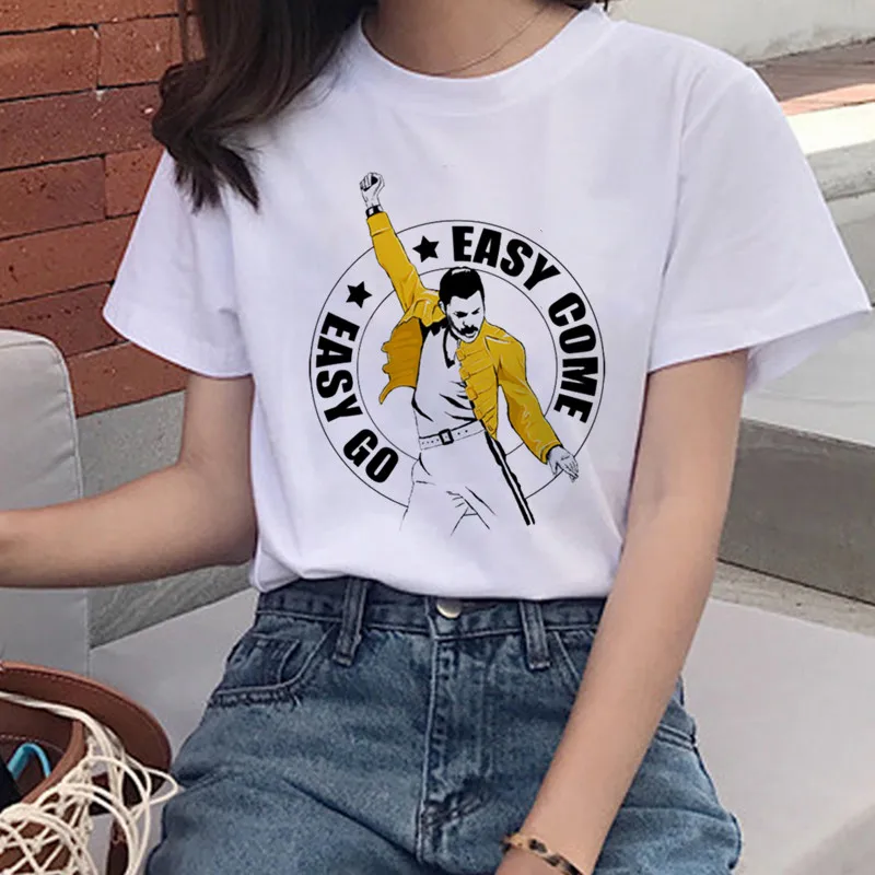 Футболка женская с круглым вырезом модная рубашка принтом Фредди Меркьюри и