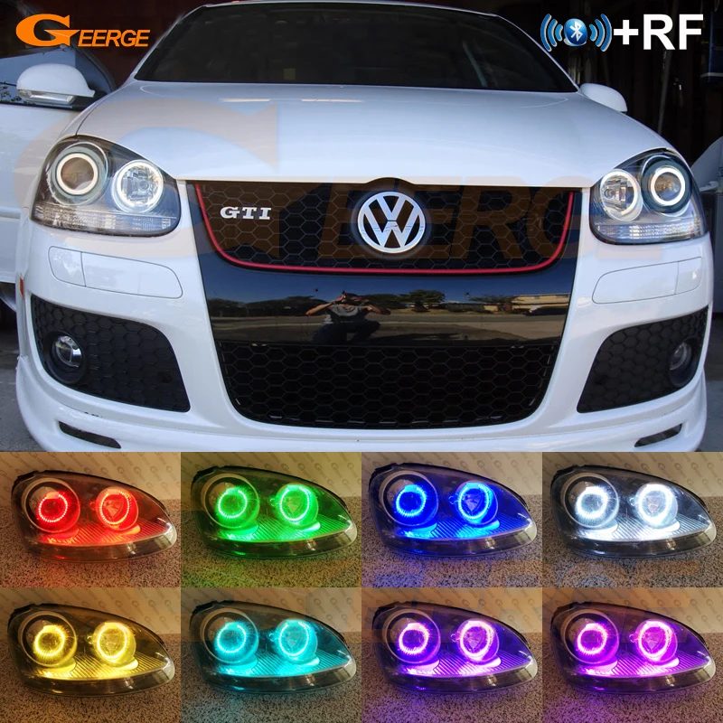 RGB led angel eyes для Volkswagen VW Golf Rabbit Jetta GTI R32 MKV MK5 2005 2010 Радиочастотный пульт