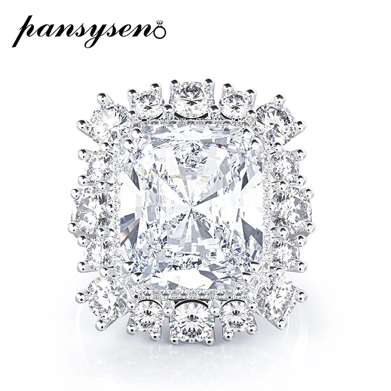 Женское кольцо из серебра 100% пробы с муассанитом|Кольца| |