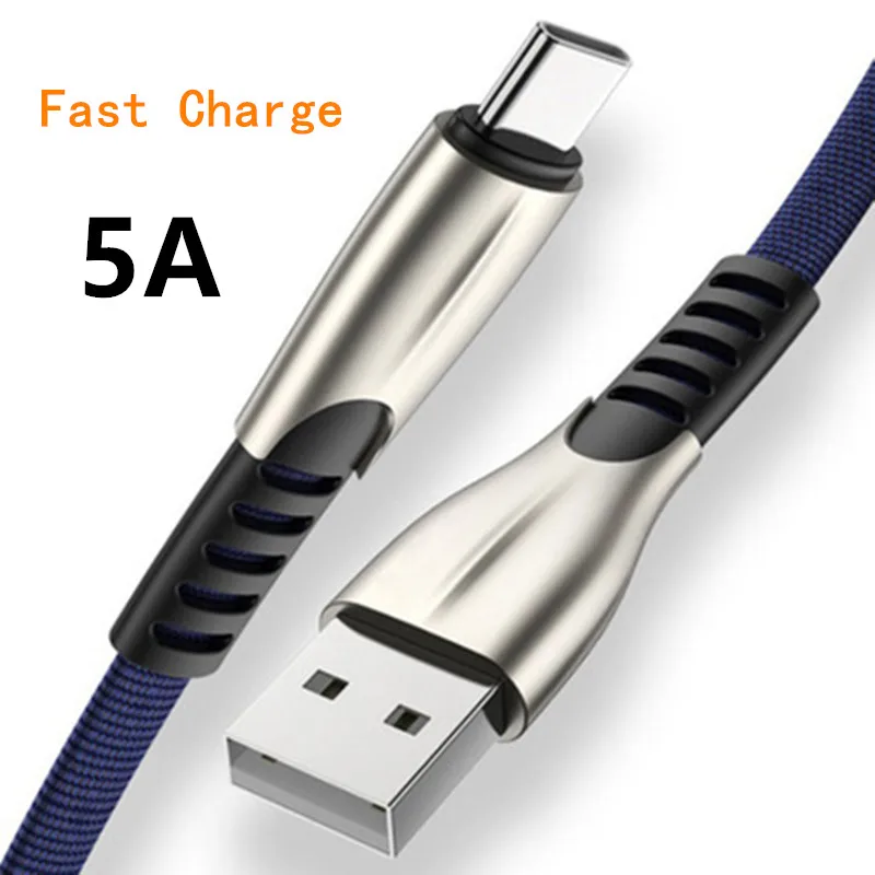 Кабель USB type-C для мобильного телефона huawei Honor 20 P Smart Z Redmi Note 7 8 Pro Meizu 16s 5A кабель для быстрой зарядки 1 м Шнур для зарядного устройства