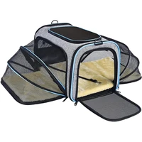 cat carrier for pet airline approved expandable foldable soft dog carrier 5 open doors reflective tapes cat travel bag