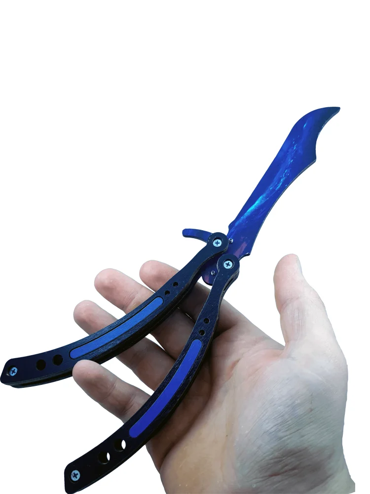 Деревянный нож бабочка Волны сапфир CS GO | Нож синий кс го (деревянная реплика