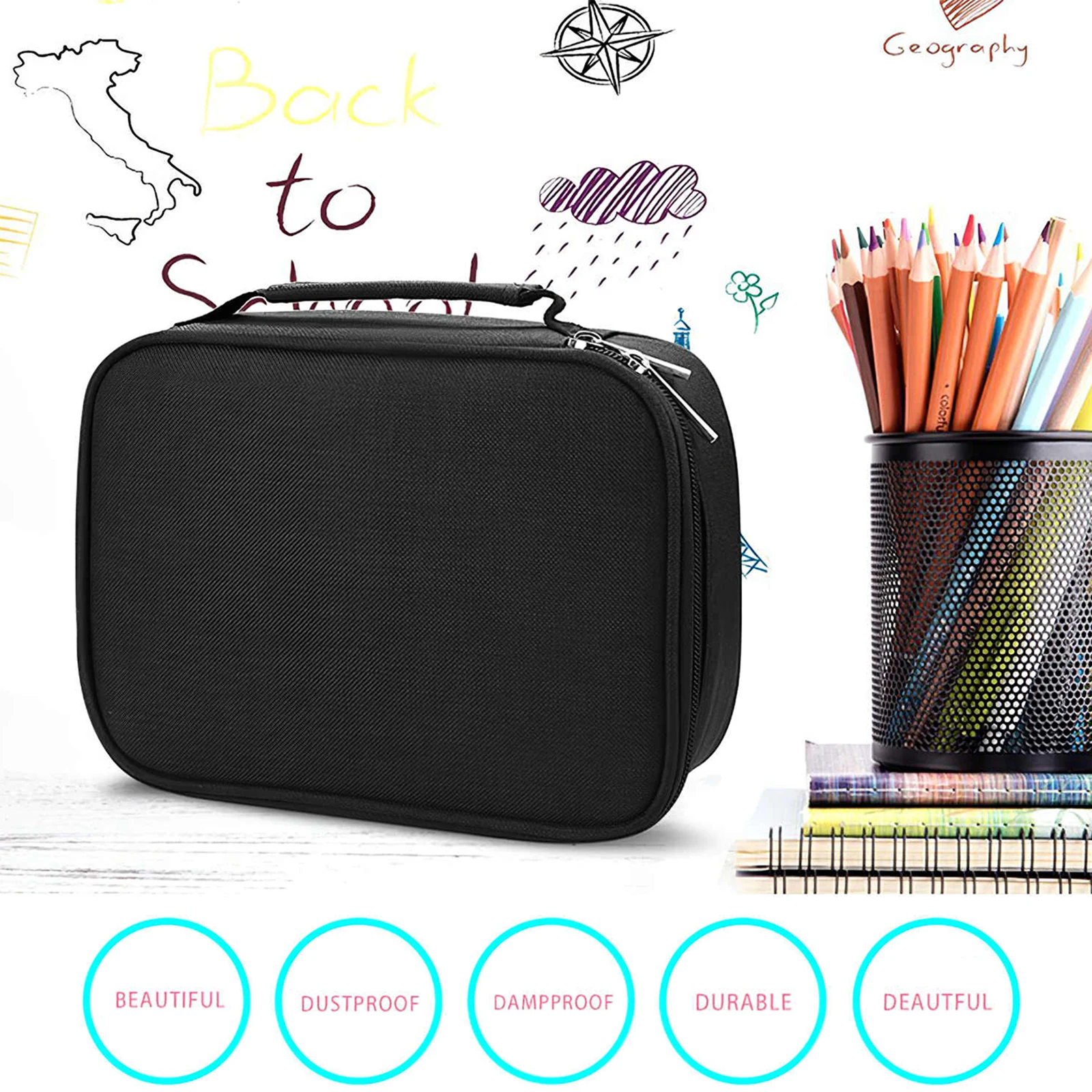 Storage Bag Pencil Case Student Stationery Pen Curtain Box 2021 Hot 72 Color Hole Fine Art Painting | Канцтовары для офиса и