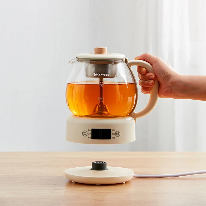 

220V 1L Automatic Electric Glass Kettle Tea Brewer Household Automatic Health Pot Teapot Boiling Pot Portable Kettle